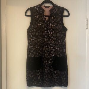 Elegant Black Lace BCBG MAXAZARIA Sleeveless Dress size XS in great condition